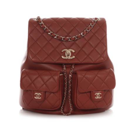 Chanel Medium Duma Sac à dos, veau matelassé grainé Light Brown, doré