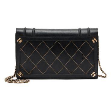 Chanel Minaudière « CC Book », agneau matelassé Black & Gold, doré