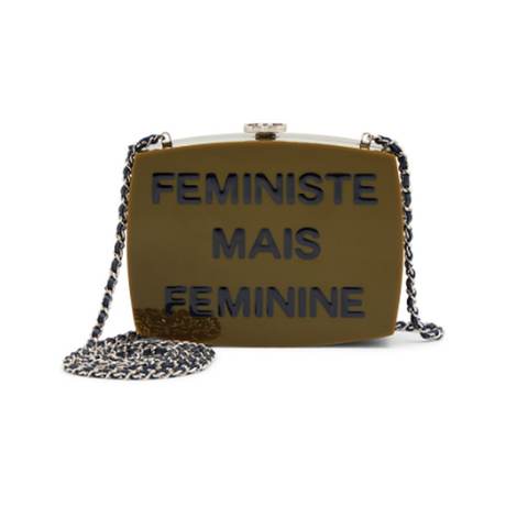 Chanel Minaudière Clutch, acrylique Green Feministe Mais Feminine Box, argenté