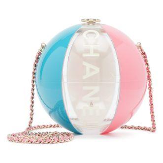Chanel Minaudière « Coco Beach Ball », résine rose/bleu/transparent