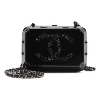 Chanel Minaudière « Egg Carton » Supermarket, plexiglas Black & strass CC