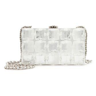 Chanel Minaudière « Ice Cube », agneau argenté métallisé & acrylique