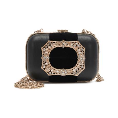 Chanel Minaudière Light, agneau & velours & strass orné Black & Paris- Salzburg Buckle