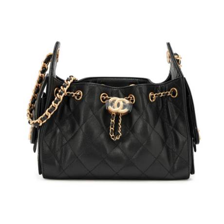 Chanel Mini 25, caviar matelassé Black, doré vieilli