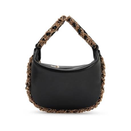Chanel Mini Hobo Clutch, agneau Black Twisted Chain Around, doré