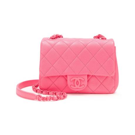 Chanel Mini Square Flap, caviar matelassé Pink Incognito