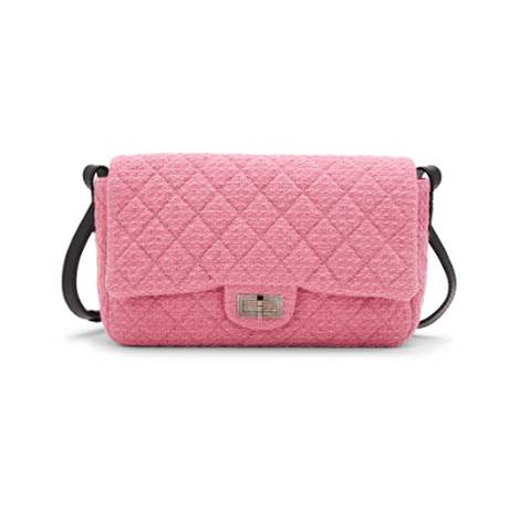 Chanel Reissue Mademoiselle Messenger, tweed matelassé Pink Easy, ruthénium