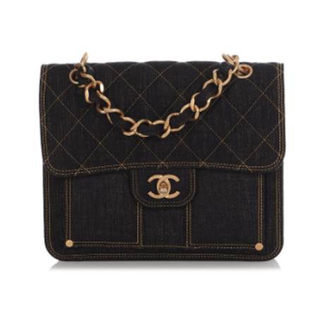 Chanel Sac à dos, denim matelassé Dark Blue, doré vieilli
