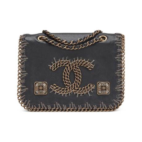 Chanel Small Flap, veau brodé Black Paris-Byzance CC, doré