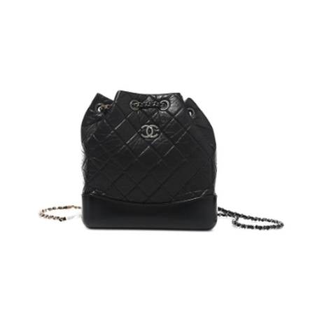 Chanel Small Gabrielle Sac à dos, veau matelassé Black, doré & ruthénium