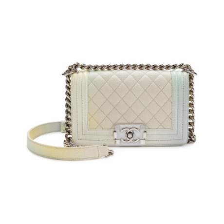 Chanel Small Rainbow Boy, caviar matelassé Rainbow, argenté