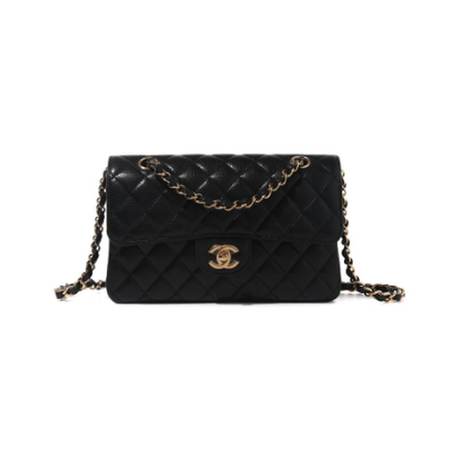 Chanel Small Timeless Double Flap, caviar matelassé Black, doré