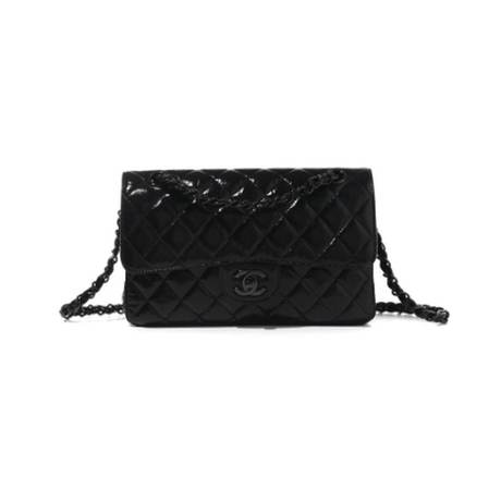 Chanel Small Timeless Double Flap « So Black », veau brillant matelassé, noir