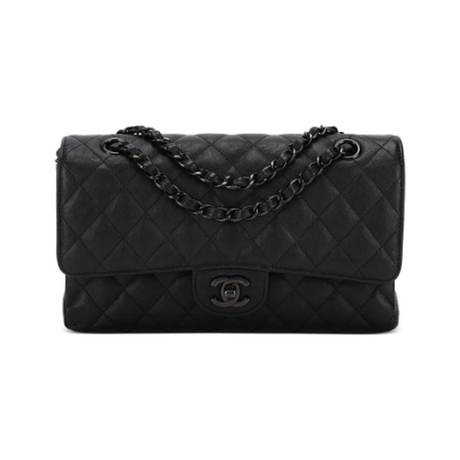 Chanel Timeless Classic Double Flap, veau matelassé texturé Black So Black, noir