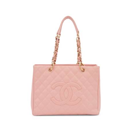 Chanel Timeless Grand Shopping Tote, caviar matelassé Pink, doré