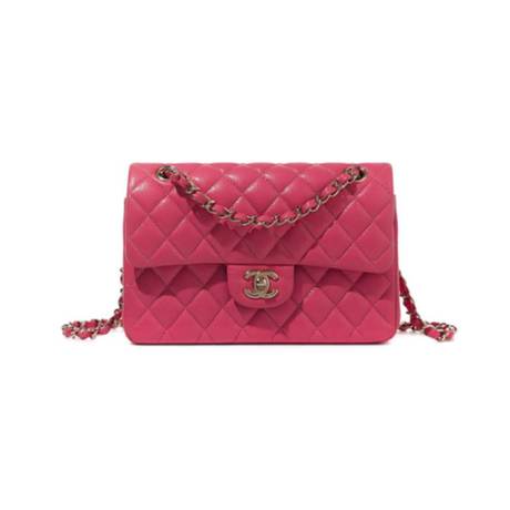 Chanel Timeless Small Double Flap, caviar matelassé Pink, doré