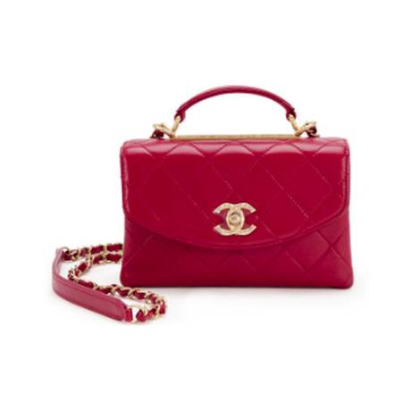Chanel Trendy CC Spirit Top Handle, agneau Red, doré