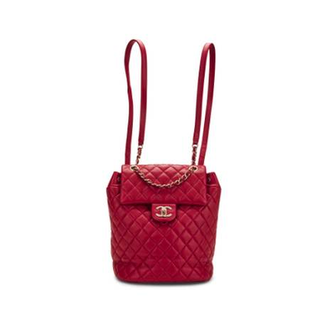 Chanel Urban Spirit Sac à dos Small, agneau & cuir matelassé Red, doré