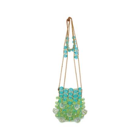 Chanel Vintage Evening, lucite & cristaux perlé Blue & Green, doré