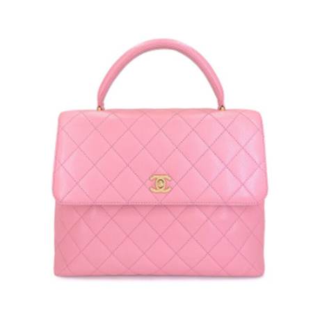 Chanel Vintage Kelly, caviar matelassé Sakura Pink, doré