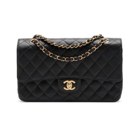 Chanel Vintage Medium Classic Double Flap, caviar matelassé Black, doré