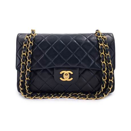 Chanel Vintage Small Classic Double Flap, agneau matelassé Black, doré