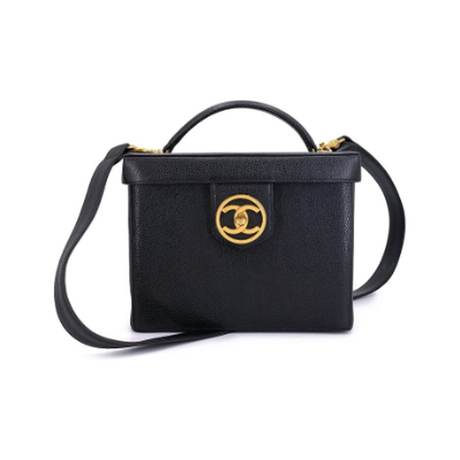 Chanel Vintage Vanity Case, veau matelassé Box, doré