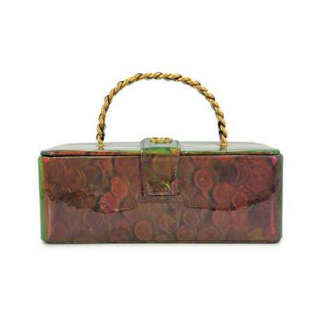 Chanel Vintage Vanity Case, vinyle holographique Green, doré