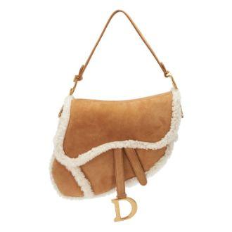 Christian Dior Saddle shearling camel, doré
