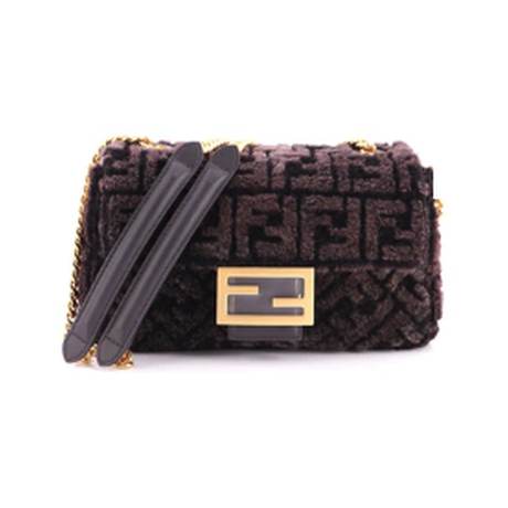 Fendi Midi Baguette Chain Medium, shearling Zucca