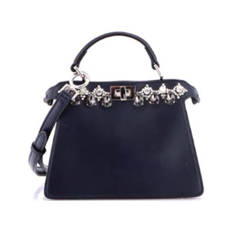 Fendi Peekaboo ISeeU Petite, cuir orné de cristaux