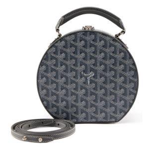 Goyard Alto Hatbox Trunk, toile Goyardine Grey enduite, argenté