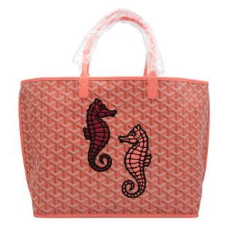 Goyard Anjou PM « Seahorse », toile Goyardine Coral & veau Chevroches