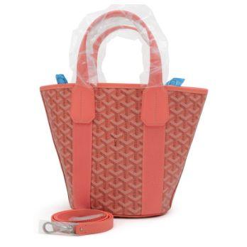 Goyard Belharra PM, toile Goyardine Coral & veau Chevroches, palladié