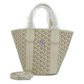 Goyard Belharra PM, toile Goyardine Sand & veau Chevroches, palladié