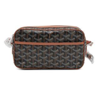 Goyard Cap-Vert PM, toile Goyardine Black & veau Chevroches Tan