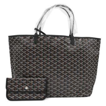 Goyard Saint Louis GM, toile Goyardine Black & veau Chevroches