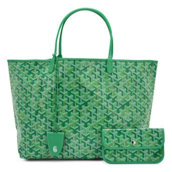 Goyard Saint Louis GM, toile Goyardine Meadow Green & veau Chevroches