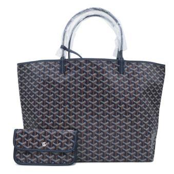 Goyard Saint Louis GM, toile Goyardine Navy & veau Chevroches