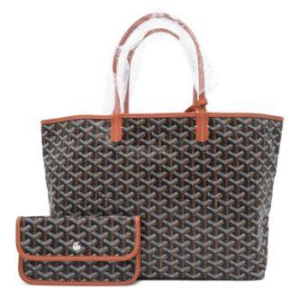 Goyard Saint Louis PM Tote, toile Goyardine Black & veau Chevroches Tan
