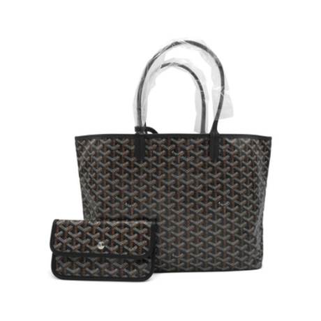 Goyard Saint Louis PM Tote, toile Goyardine Black & veau Chevroches