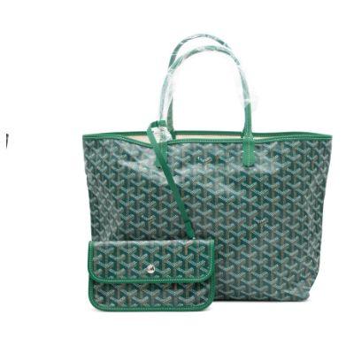 Goyard Saint Louis PM Tote, toile Goyardine Green & veau Chevroches