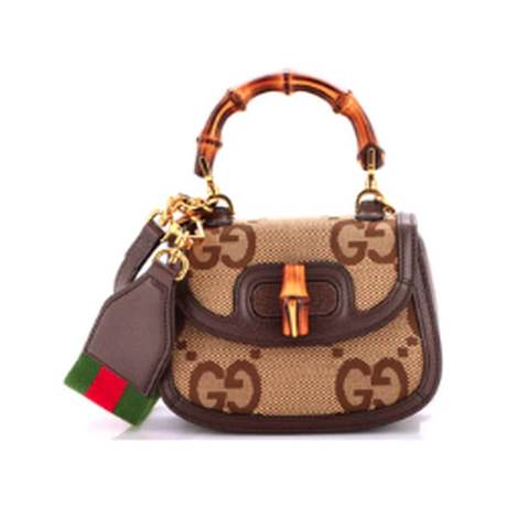 Gucci Bamboo 1947 Top Handle Mini, toile Jumbo GG