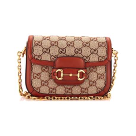 Gucci Horsebit 1955 Shoulder Mini, toile GG sertie de cristaux