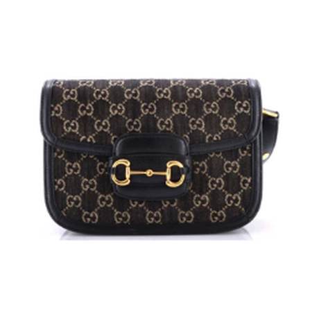 Gucci Horsebit 1955 Shoulder Small, denim GG