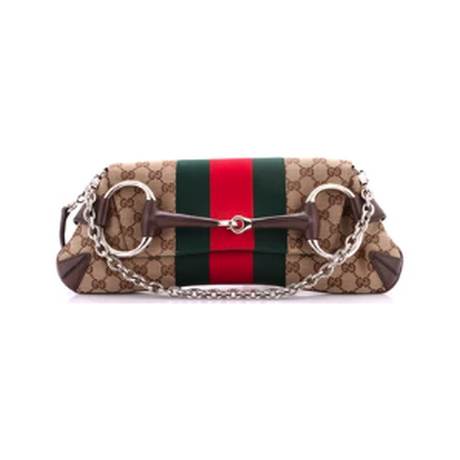 Gucci Horsebit NM Web Chain Clutch Medium, toile GG
