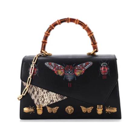 Gucci Ottilia Top Handle Medium, cuir peint & serpent