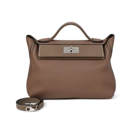 Hermès 24/24 29 e ww Etoupe, Togo & Swift, palladié