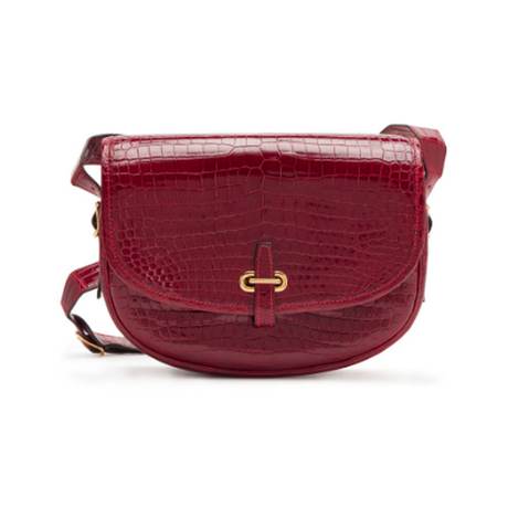 Hermès Balle de Golf Vintage Rouge Vif, crocodile porosus brillant, doré