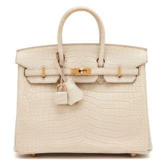 Hermès Birkin 25 Béton, crocodile porosus mat, doré